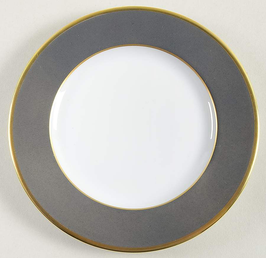 Color Block Gold Grey Bread & Butter Plate by Haviland-1