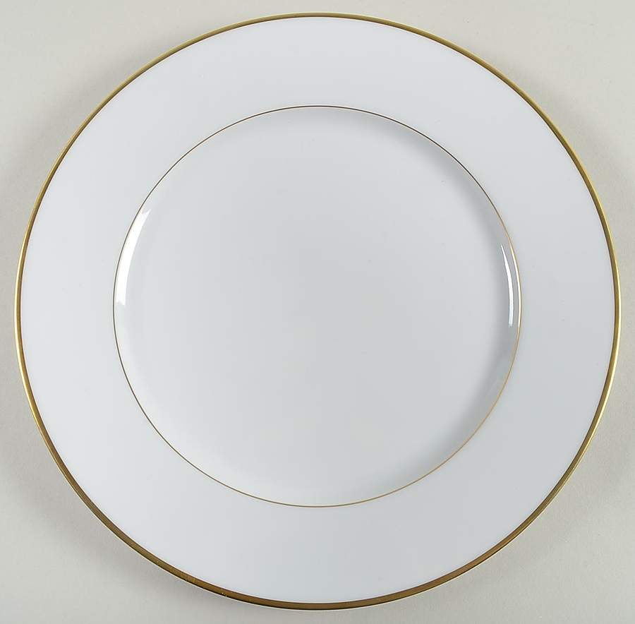 Color Block Gold White Dinner Plate by Haviland-1