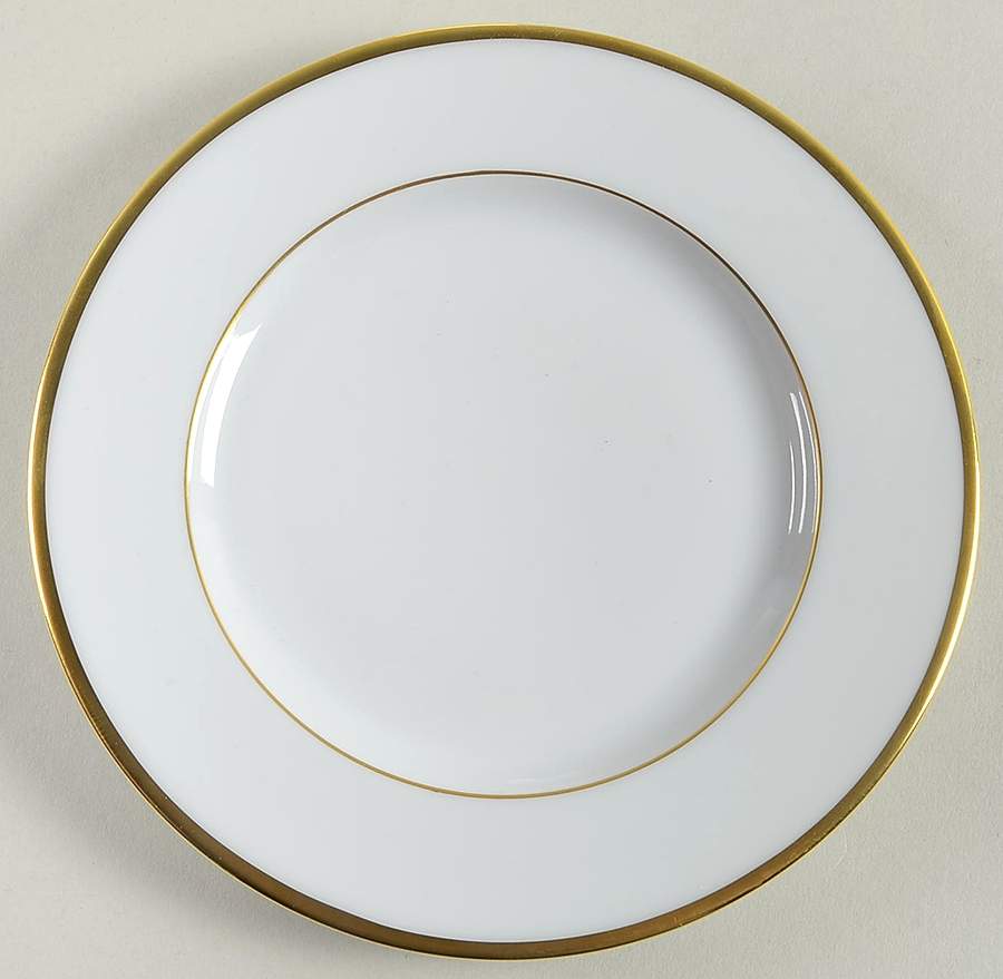 Color Block Gold White Bread & Butter Plate by Haviland-1