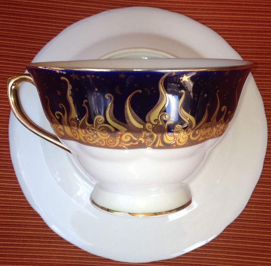 HCZ208 Footed Cup & Saucer Set by Haas-Czjzek Coronado-1
