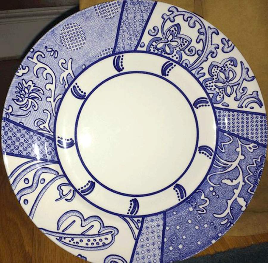 Blue Print Dinner Plate by Habitat-1