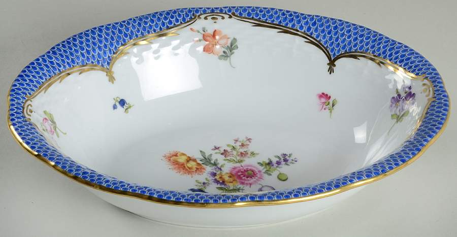 Vieux Bouquet De Sexe Blue 10" Oval Vegetable Bowl by Herend-1
