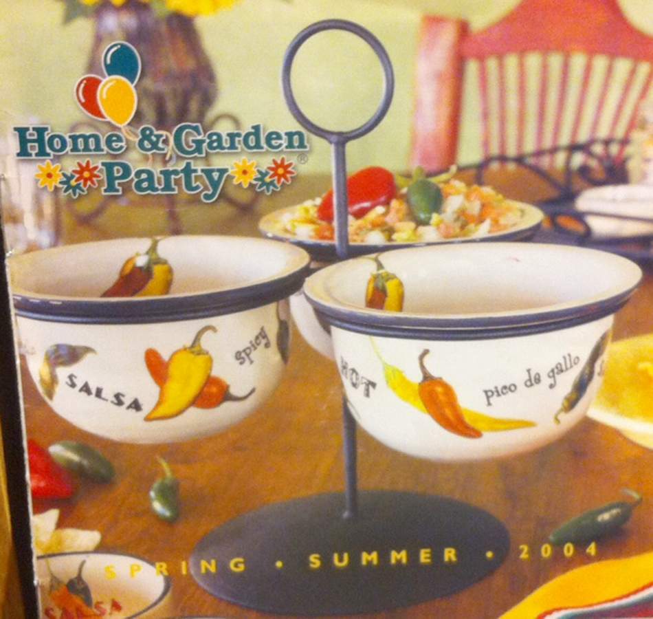 Peppers Condiment Bowl - Set of 3 & Metal Stand by Home & Garden Party-1