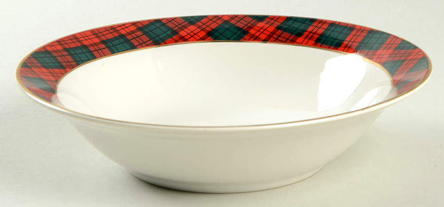Gold Tartan Soup/Cereal Bowl by Horchow-1