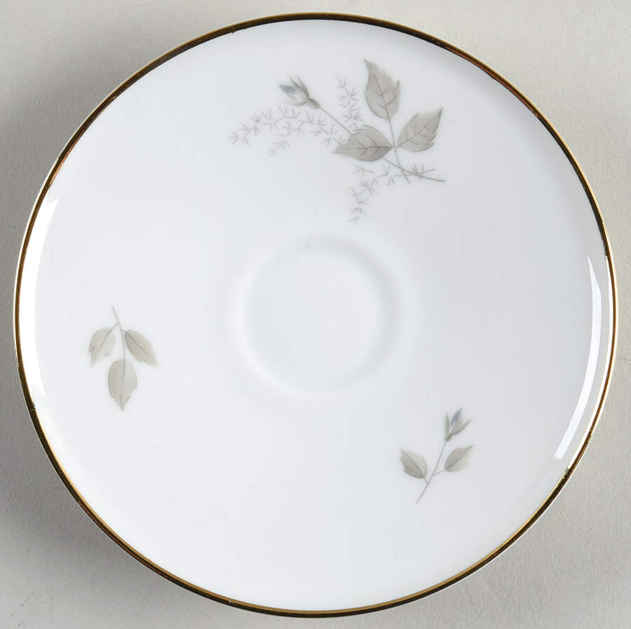 Grey Rose Gold Trim Saucer for Demitasse Cup by Heinrich - H&C-1