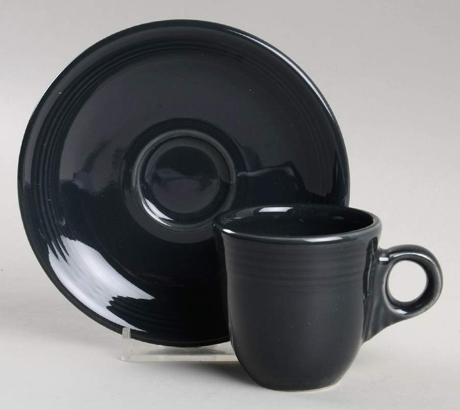 Fiesta Slate (Intro 2015) Flat Demitasse Cup & Saucer Set by Homer Laughlin -1