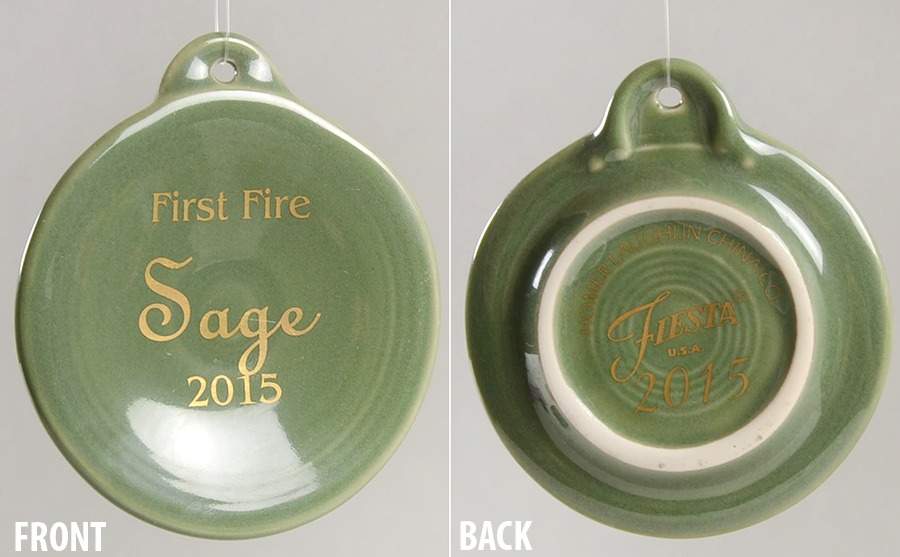 Fiesta Sage Green (Intro 2015) 2015 First Fire Ornament by Homer Laughlin -1