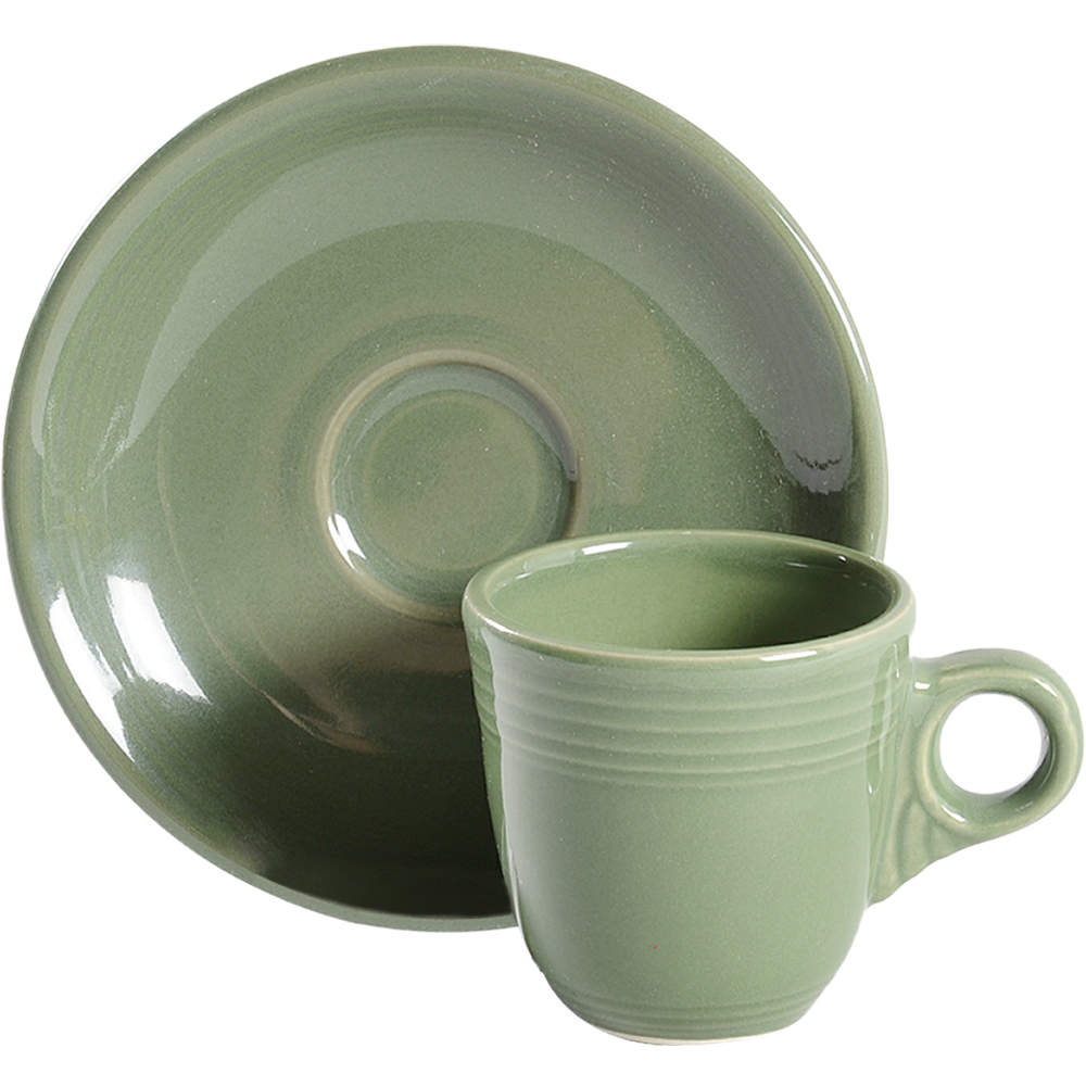 Fiesta Sage Green (Intro 2015) Flat Demitasse Cup & Saucer Set by Homer Laughlin -1