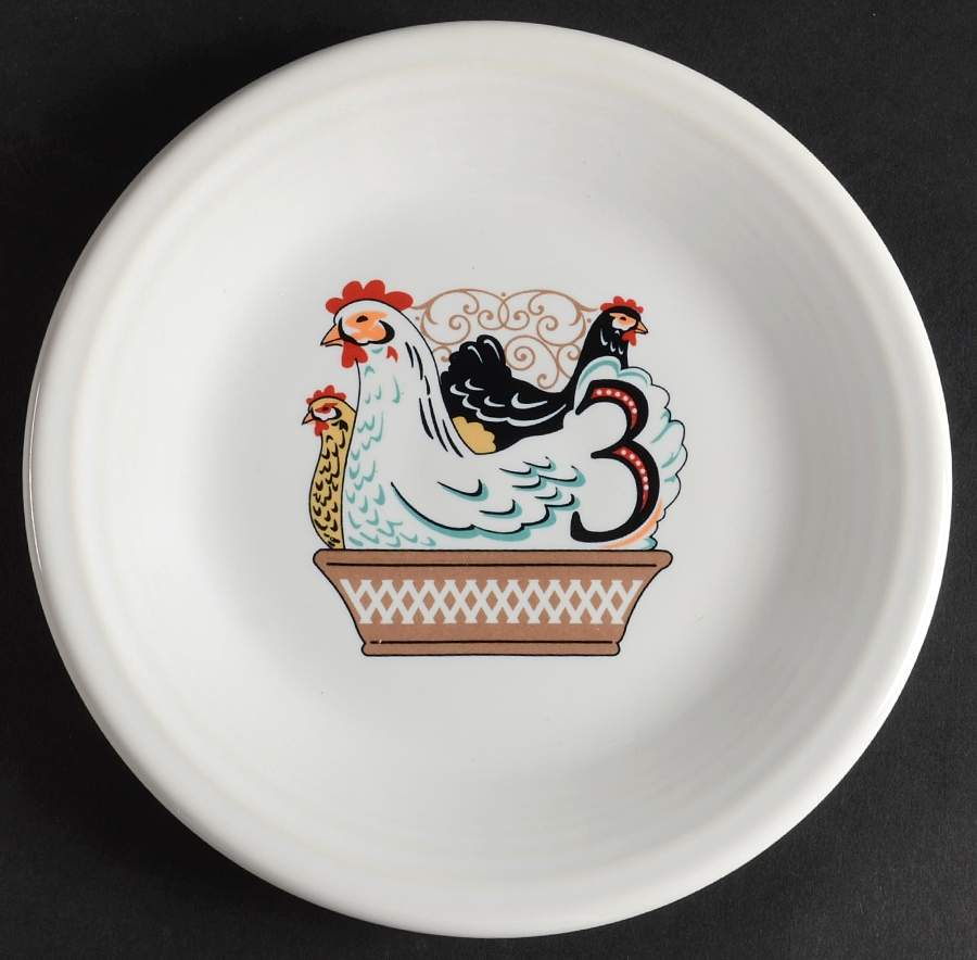 Fiesta Twelve Days of Christmas Salad/Dessert Plate by Homer Laughlin -1