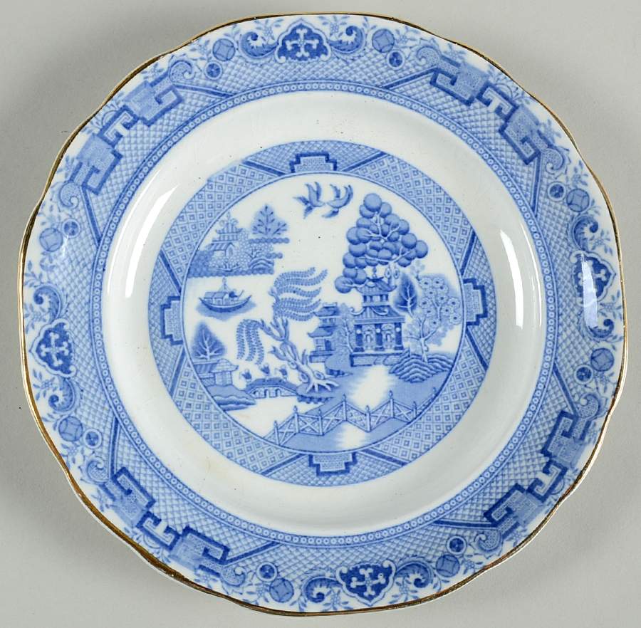 Willow Blue (Gold Trim) Salad Plate by Sampson Hancock & Sons-1