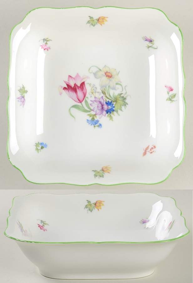 5873 Green Trim 7" Square Vegetable Bowl by Hutschenreuther-1