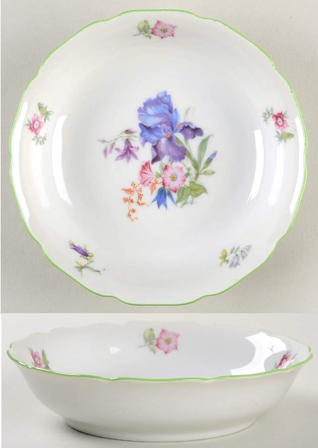 5873 Green Trim Fruit/Dessert (Sauce) Bowl by Hutschenreuther-1