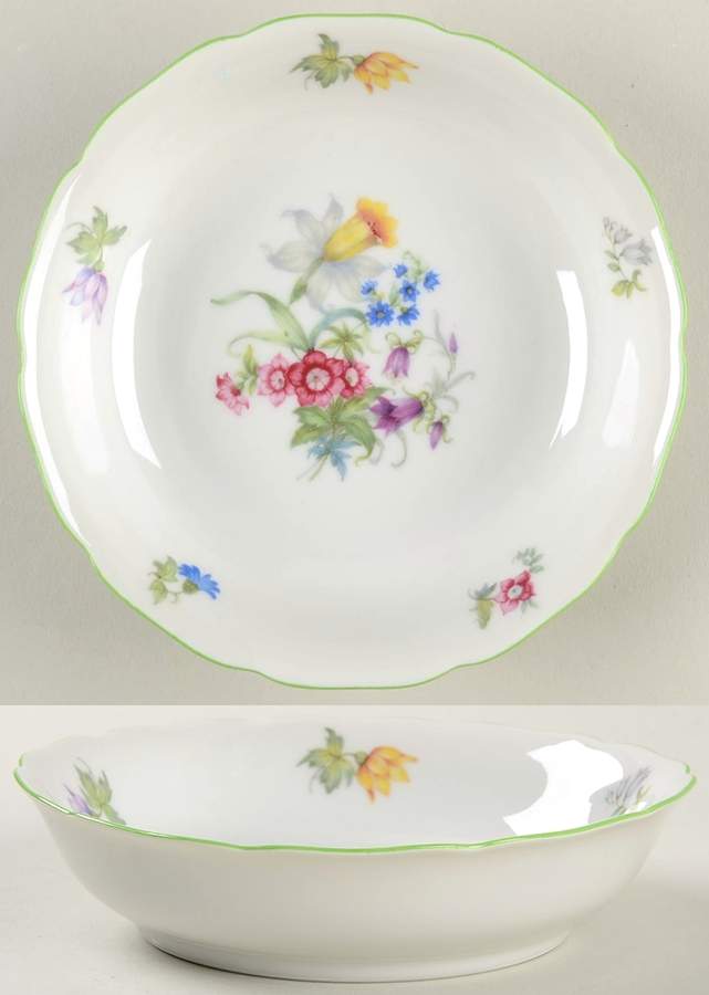 5873 Green Trim Fruit/Dessert (Sauce) Bowl by Hutschenreuther-1