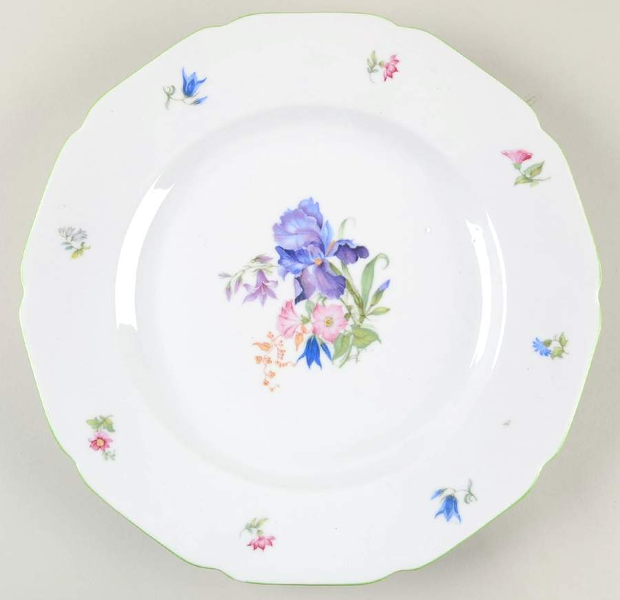 5873 Green Trim 12" Chop Plate (Round Platter) by Hutschenreuther-1