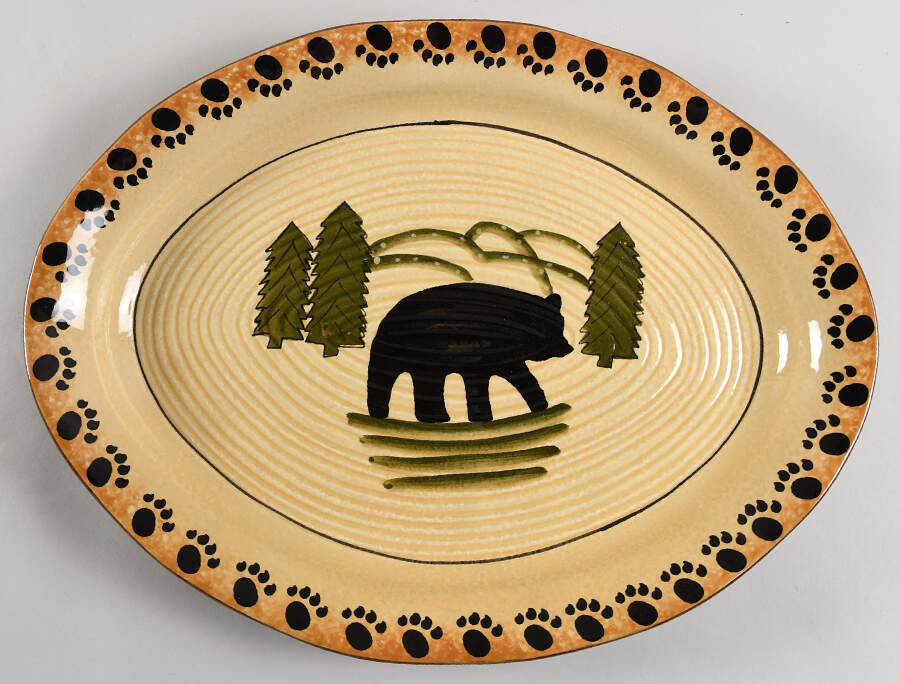 Bear 17" Oval Serving Platter by HiEnd Accents-1