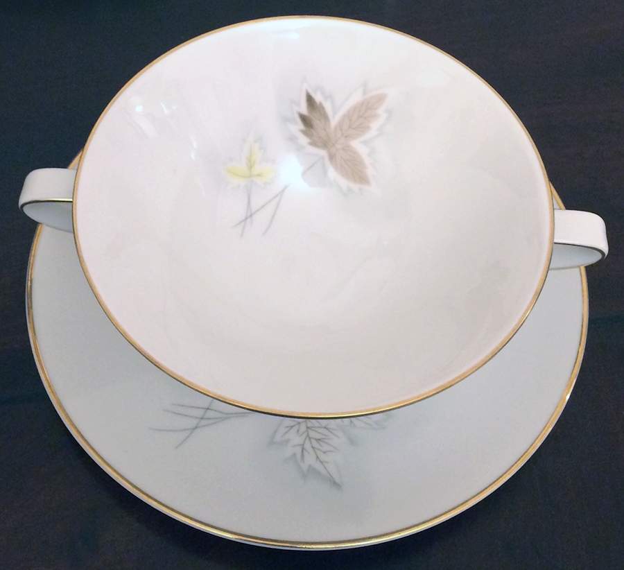 HUT3346 Footed Cream Soup Bowl & Saucer Set by Hutschenreuther-1