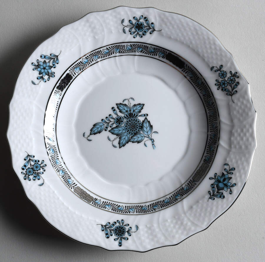 Chinese Bouquet Turquoise Salad Plate by Herend-1