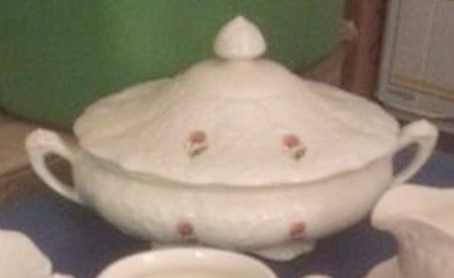 Venetian Rose (4508) Round Covered Vegetable by Harmony House China-1