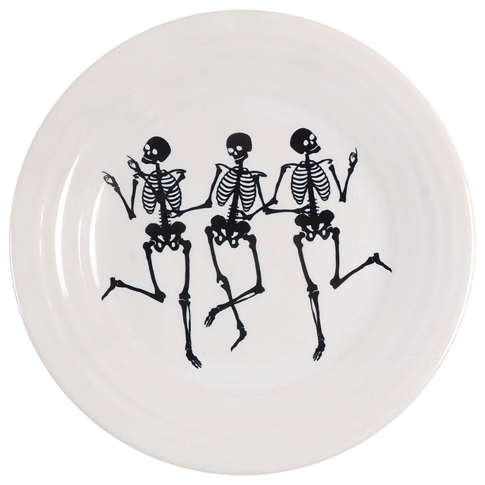 Fiesta Trio of Skeletons Luncheon Plate by Homer Laughlin -1