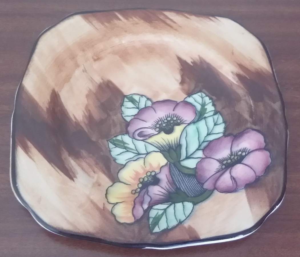 Fantasy Square Bread & Butter Plate by Hollinshead & Kirkham-1