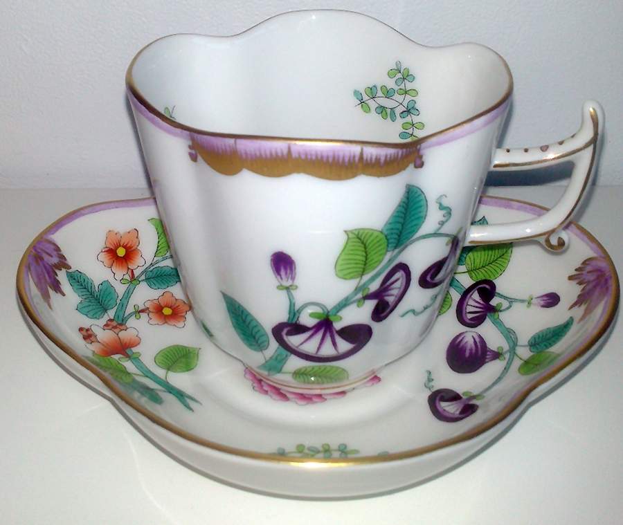 Windsor (WBO) Flat Demitasse Cup & Saucer Set by Herend-1