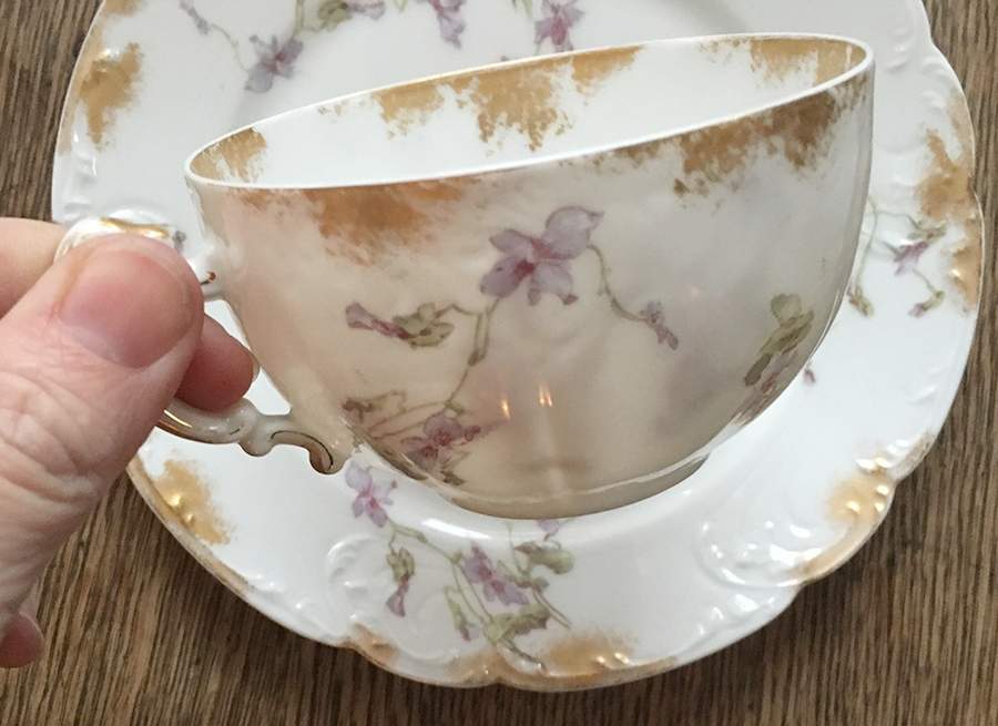 Schleiger 443-4 Flat Cup & Saucer Set by Haviland-1