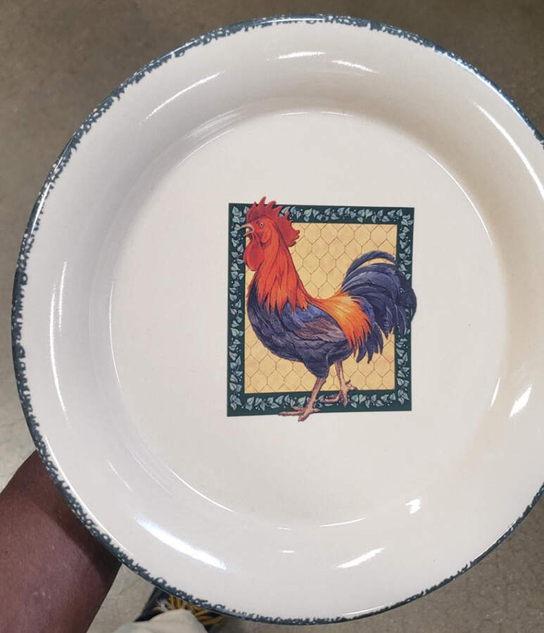 Rooster Dinner Plate by Home & Garden Party-1