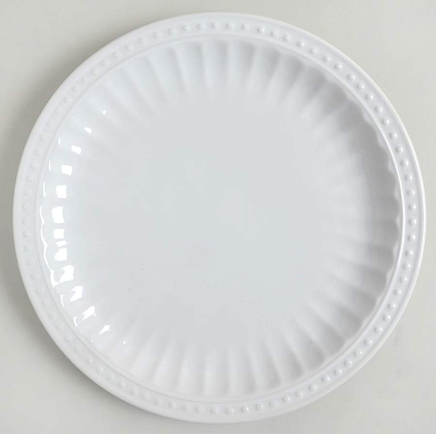 Palace White Dinner Plate by Home Accents-1