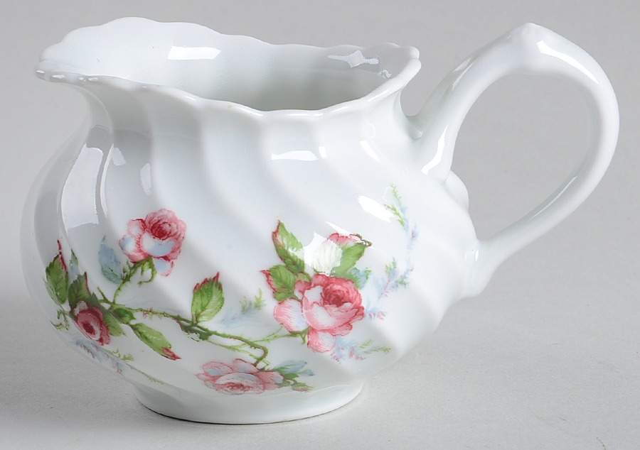 Sylvia White (Torse Shape, No Trim) Creamer by Haviland-1
