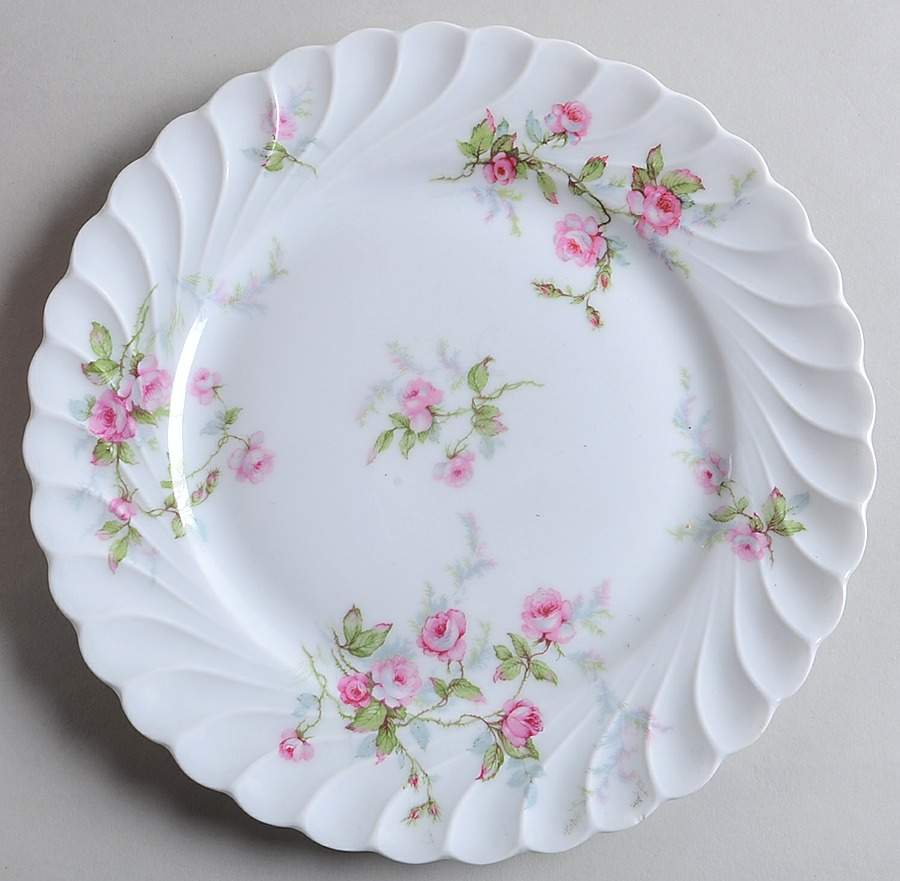 Sylvia White (Torse Shape, No Trim) Luncheon Plate by Haviland-1