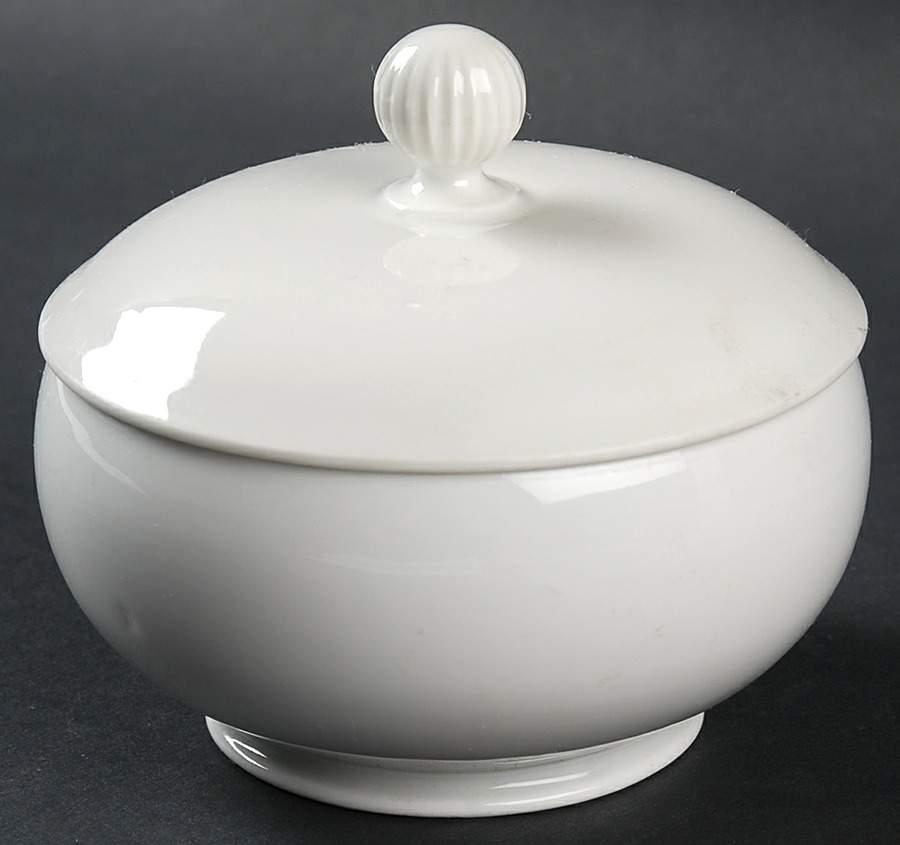 Elite White (Older) Sugar Bowl & Lid by Hutschenreuther-1