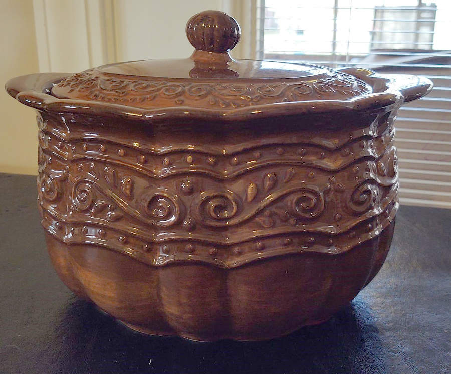 Venetian Brown Oval Covered Vegetable by Home & Garden Party-1