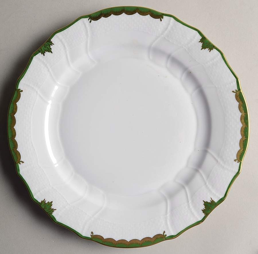 Princess Victoria Dark Green Dinner Plate by Herend-1