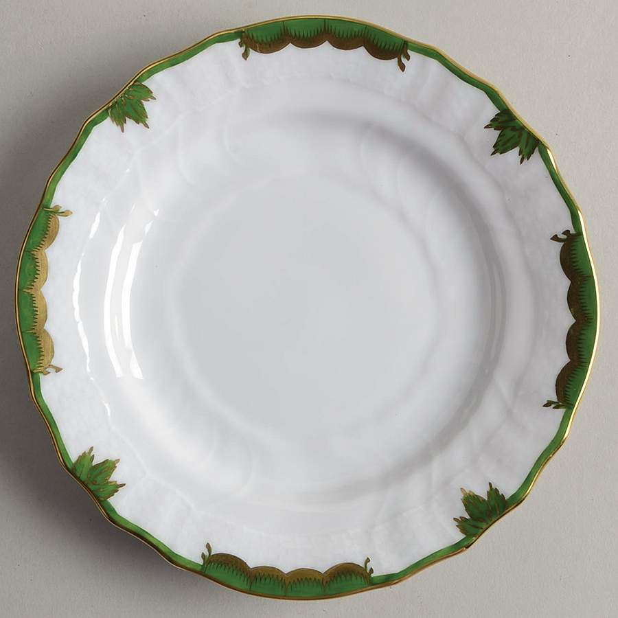 Princess Victoria Dark Green Bread & Butter Plate by Herend-1