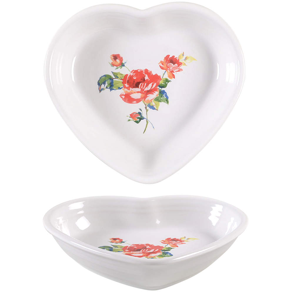 Fiesta Floral Bouquet 7" Heart Shaped Bowl by Homer Laughlin -1