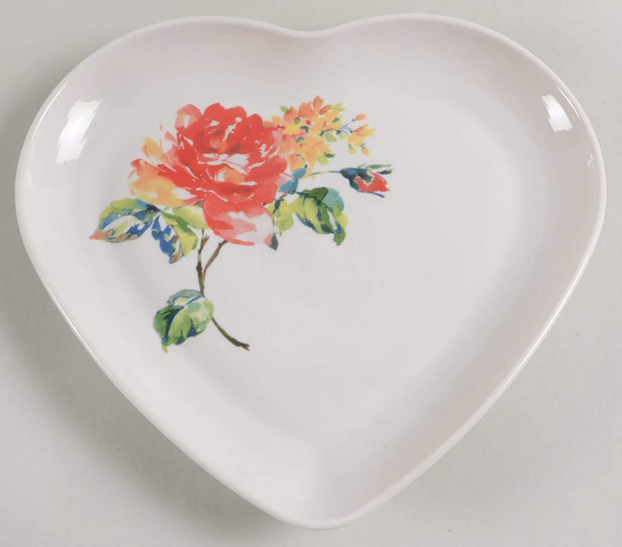 Fiesta Floral Bouquet 9" Heart Plate by Homer Laughlin -1