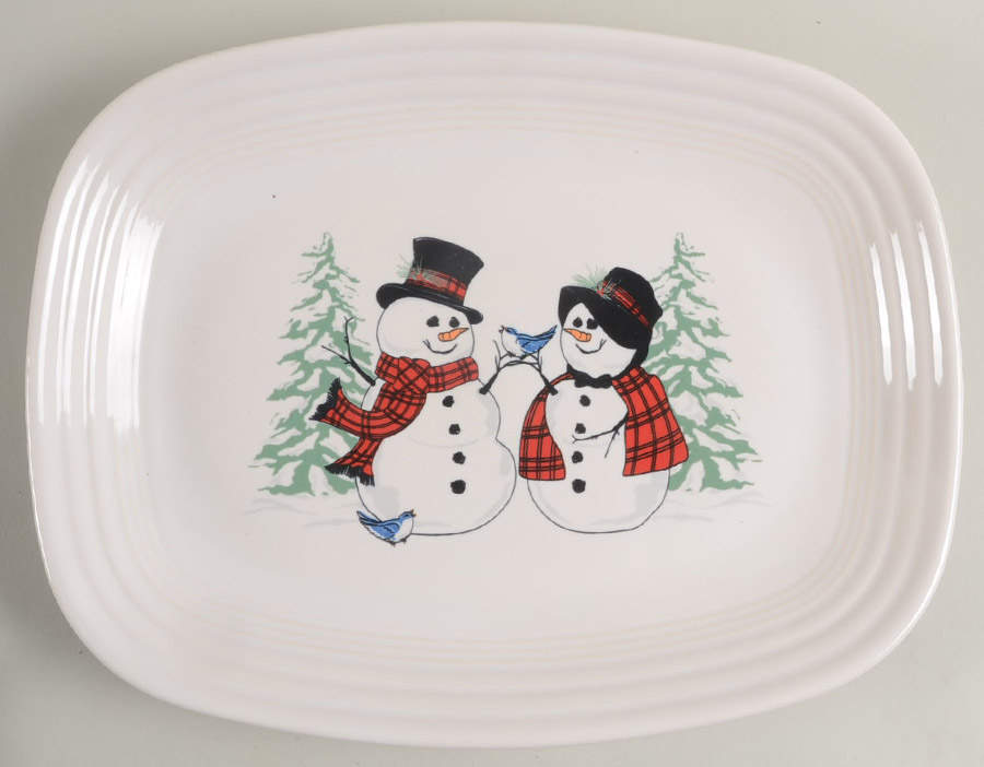 Fiesta Snowman 11" Rectangular Serving Platter by Homer Laughlin -1