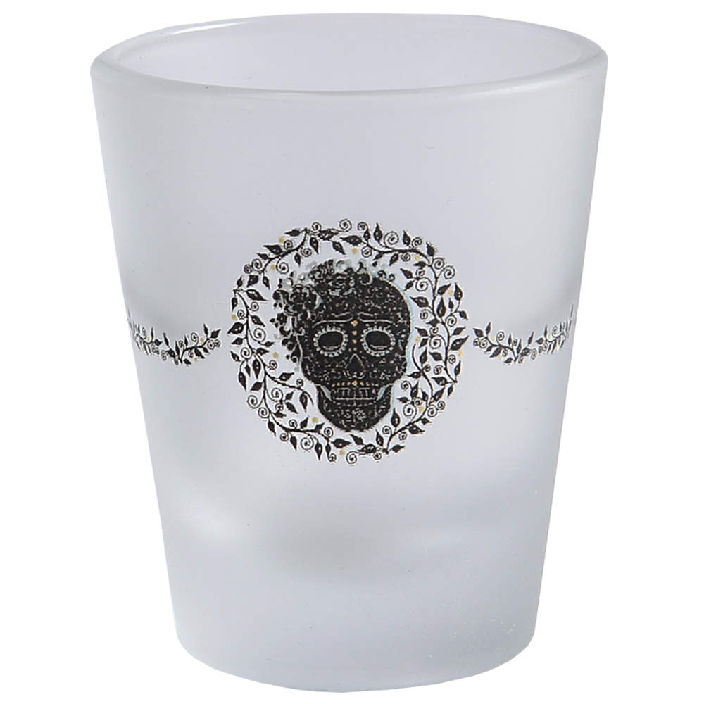 Fiesta Skull and Vine Glassware Shot Glass by Homer Laughlin -1