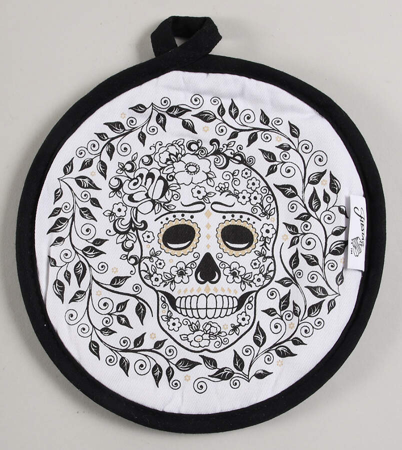 Fiesta Skull and Vine Cloth Potholder by Homer Laughlin -1