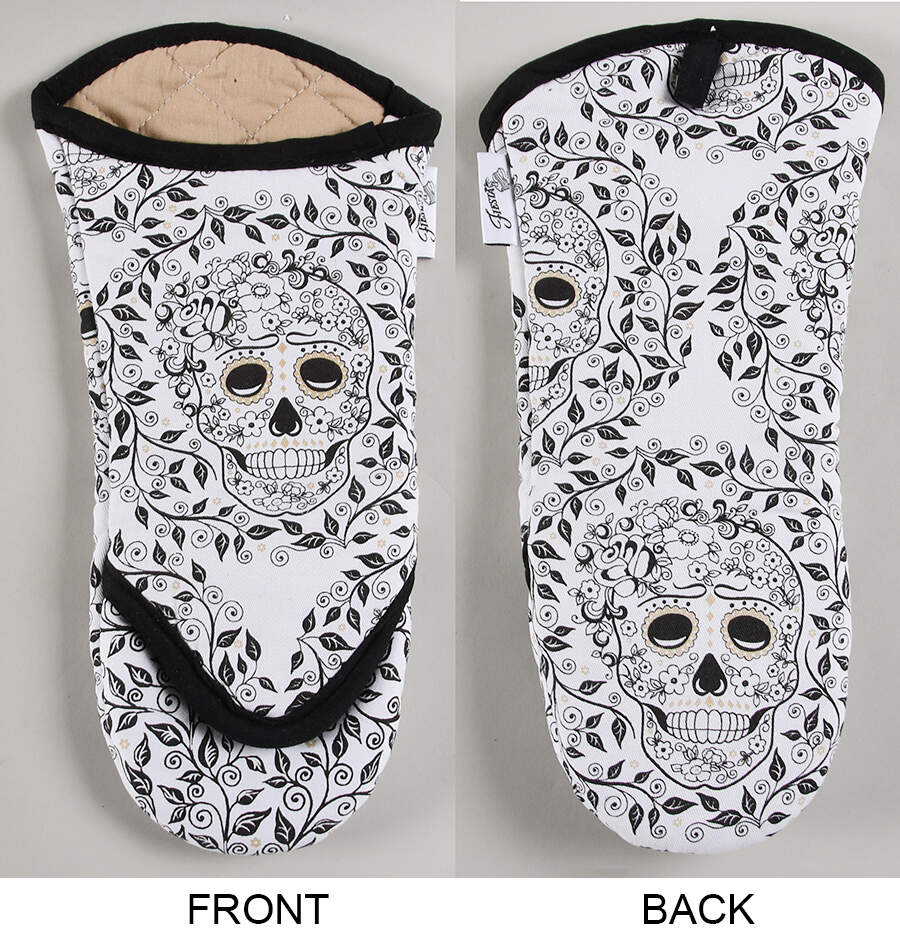 Fiesta Skull and Vine Cloth Oven Mitt by Homer Laughlin -1