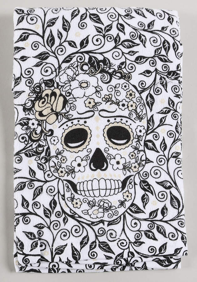 Fiesta Skull and Vine Cloth Kitchen Towel by Homer Laughlin -1
