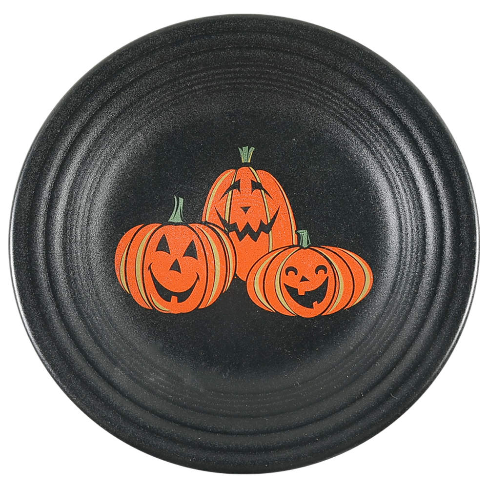 Fiesta Trio of Happy Pumpkins Luncheon Plate by Homer Laughlin -1