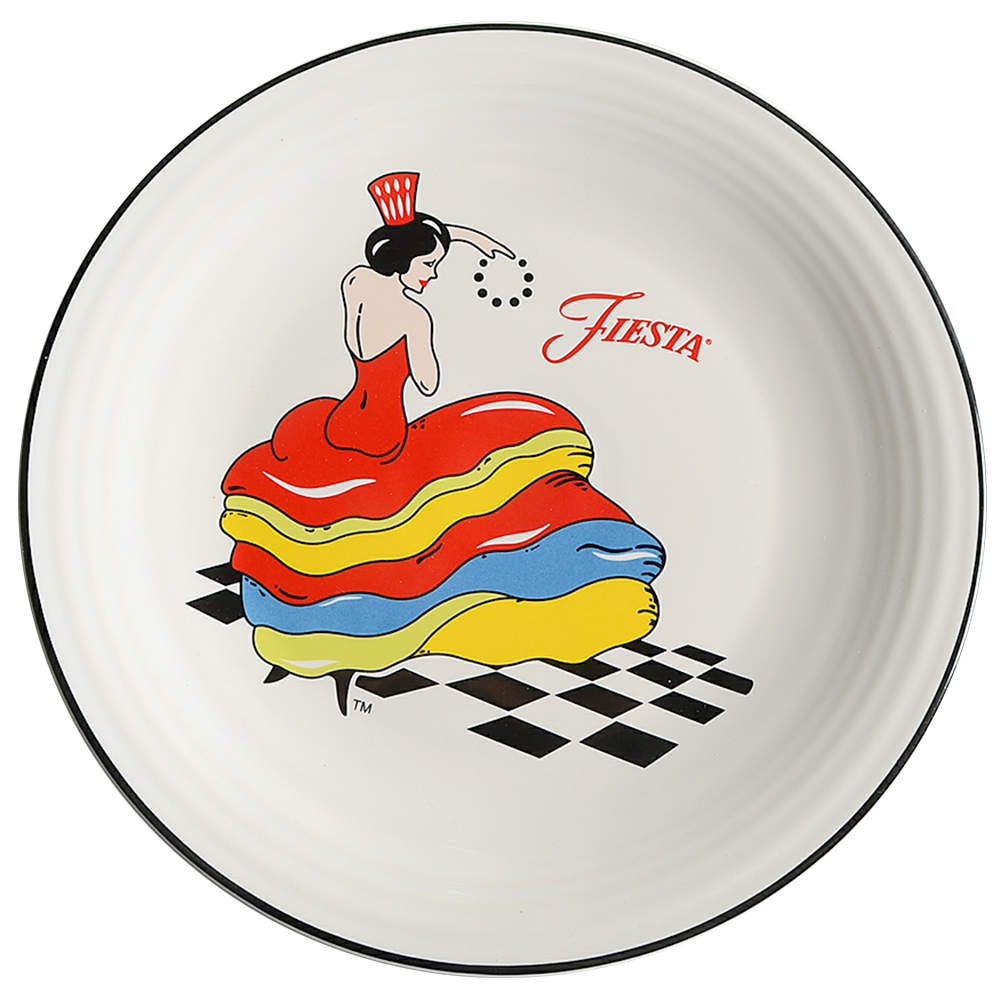 Fiesta Dancing Lady 11" Chop Plate (Round Platter) by Homer Laughlin -1