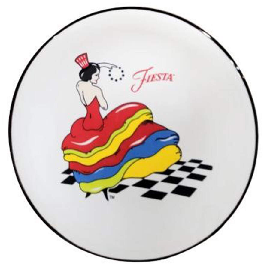 Fiesta Dancing Lady Bread & Butter Plate by Homer Laughlin -1