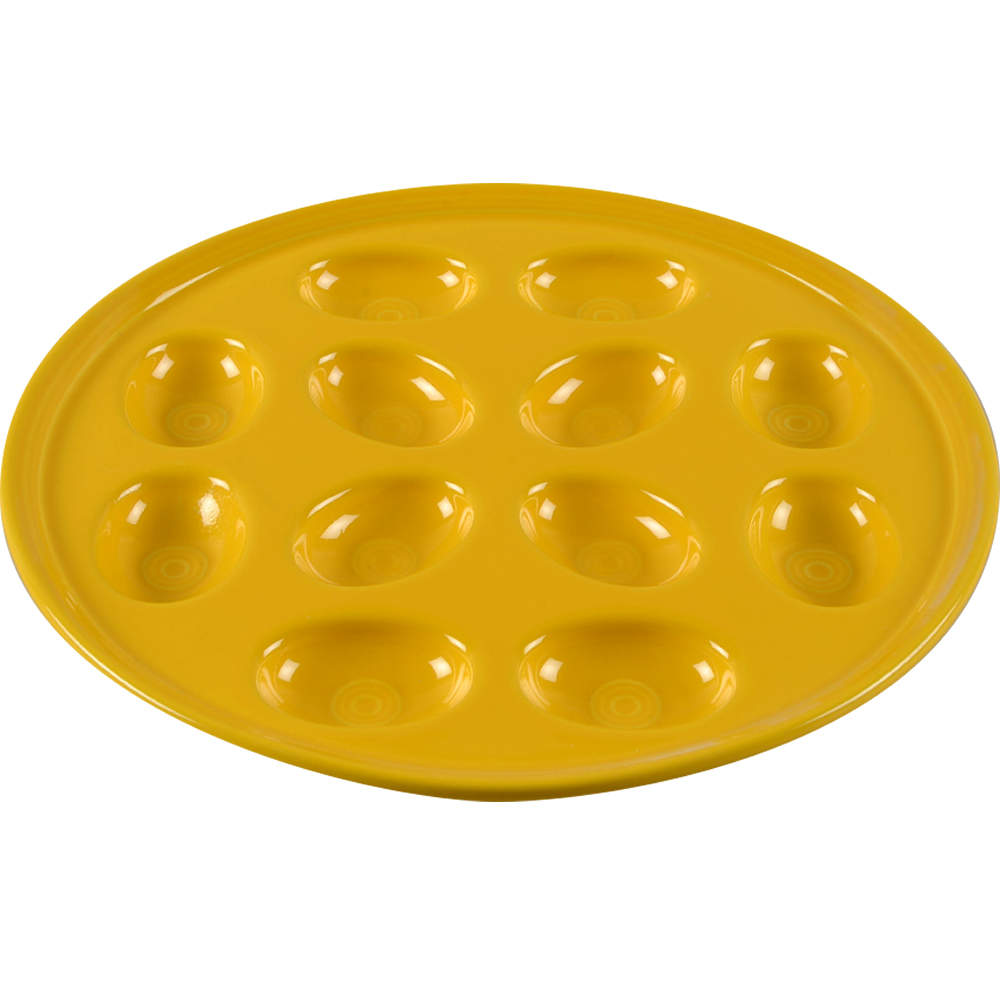 Fiesta Daffodil (Intro 2017) Deviled Egg Plate by Homer Laughlin -1