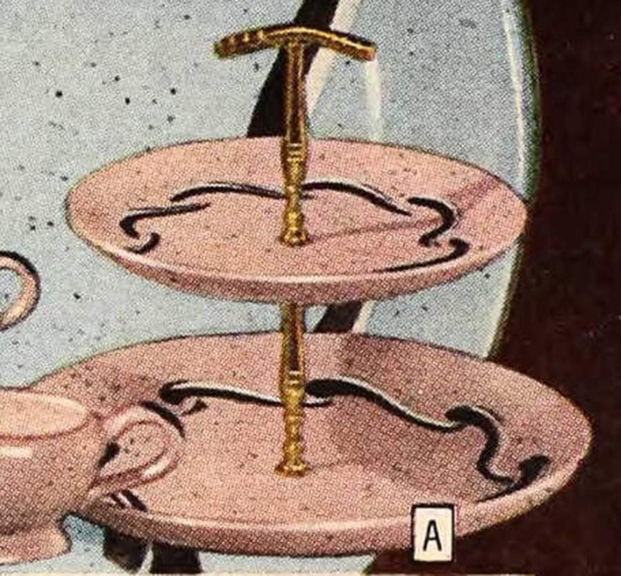 Bikini Valley Rose 2 Tiered Serving Tray (Dinner & Salad Plate) by Harmony House China-1