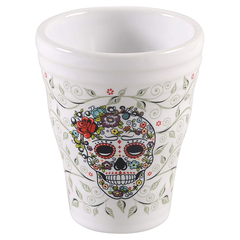 Fiesta Skull and Vine Sugar China Bathroom Tumbler by Homer Laughlin -1