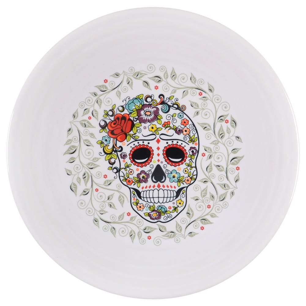 Fiesta Skull and Vine Sugar Luncheon Plate by Homer Laughlin -1