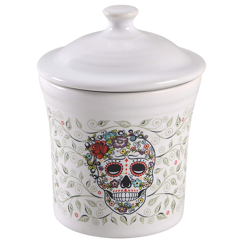 Fiesta Skull and Vine Sugar Jam/Jelly & Lid by Homer Laughlin -1