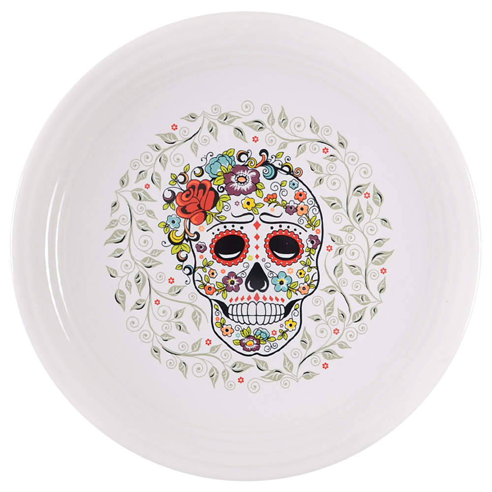 Fiesta Skull and Vine Sugar 11" Chop Plate (Round Platter) by Homer Laughlin -1